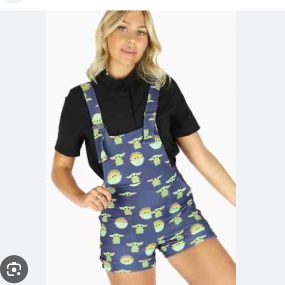 NWT BLACKMILK DISNEY THE CHILD SHORT OVERALLS SIZE L - Picture 1 of 3